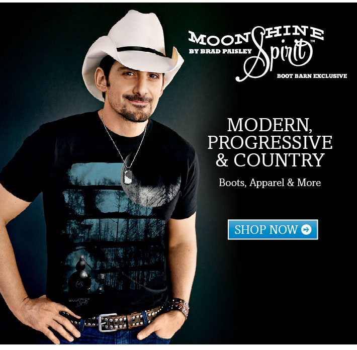 Save On Boots & Denim! New Moonshine Spirit by Brad Paisley Milled